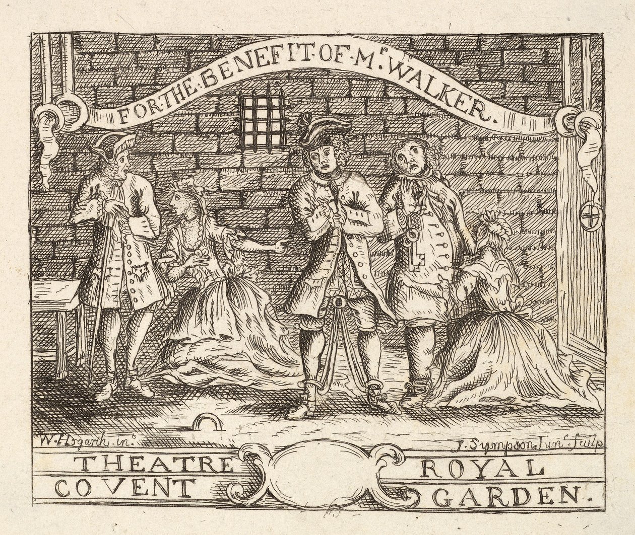 Walker úr javára, Theatre Royal, Covent Garden, pub. 1822 alkotó: William Hogarth