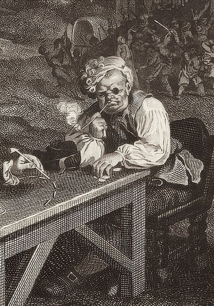 Egy választás négy lenyomata / Die Parlamentswahlen. 2. lap: Szavazatgyűjtés / Stimmenfang (részlet, lásd még a képszám: 51281). 1757 alkotó: William Hogarth