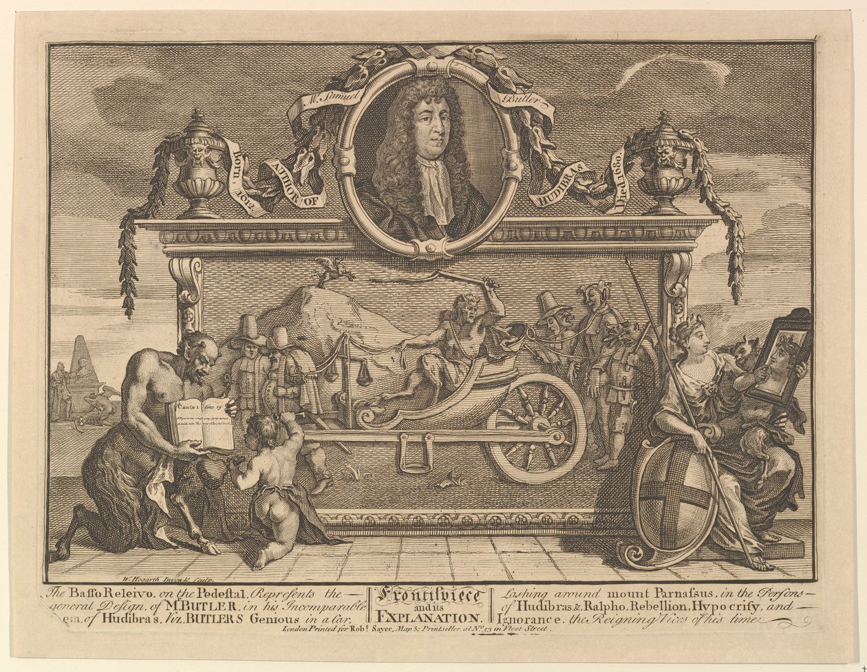 Az előlap és magyarázata Tizenkét nagy illusztráció Samuel Butlers számára Hudibr..., 1725-68. alkotó: William Hogarth