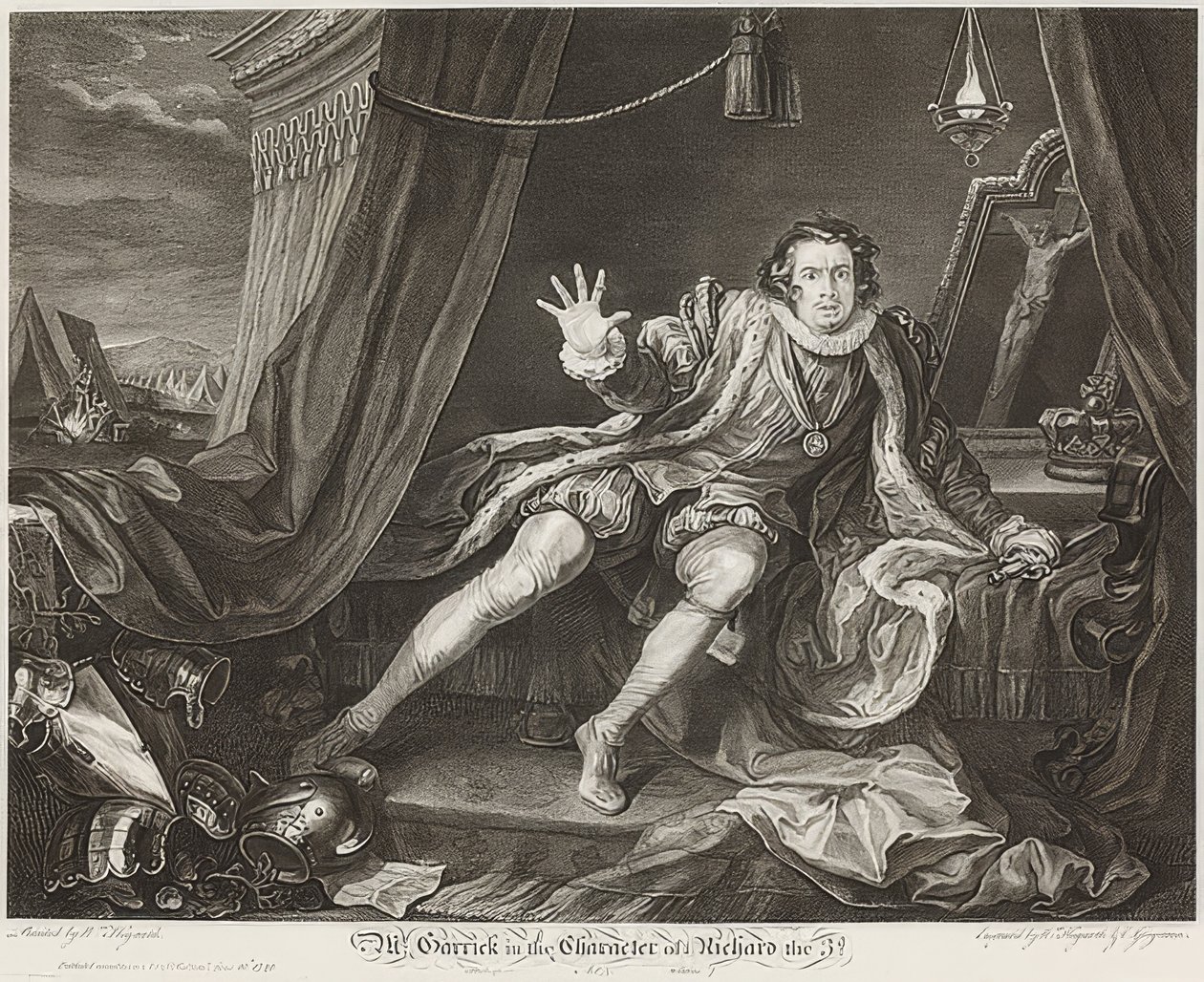 Garrick III. Richard karakterében / Garrick in der Rolle Richards III.. 1746 alkotó: William Hogarth