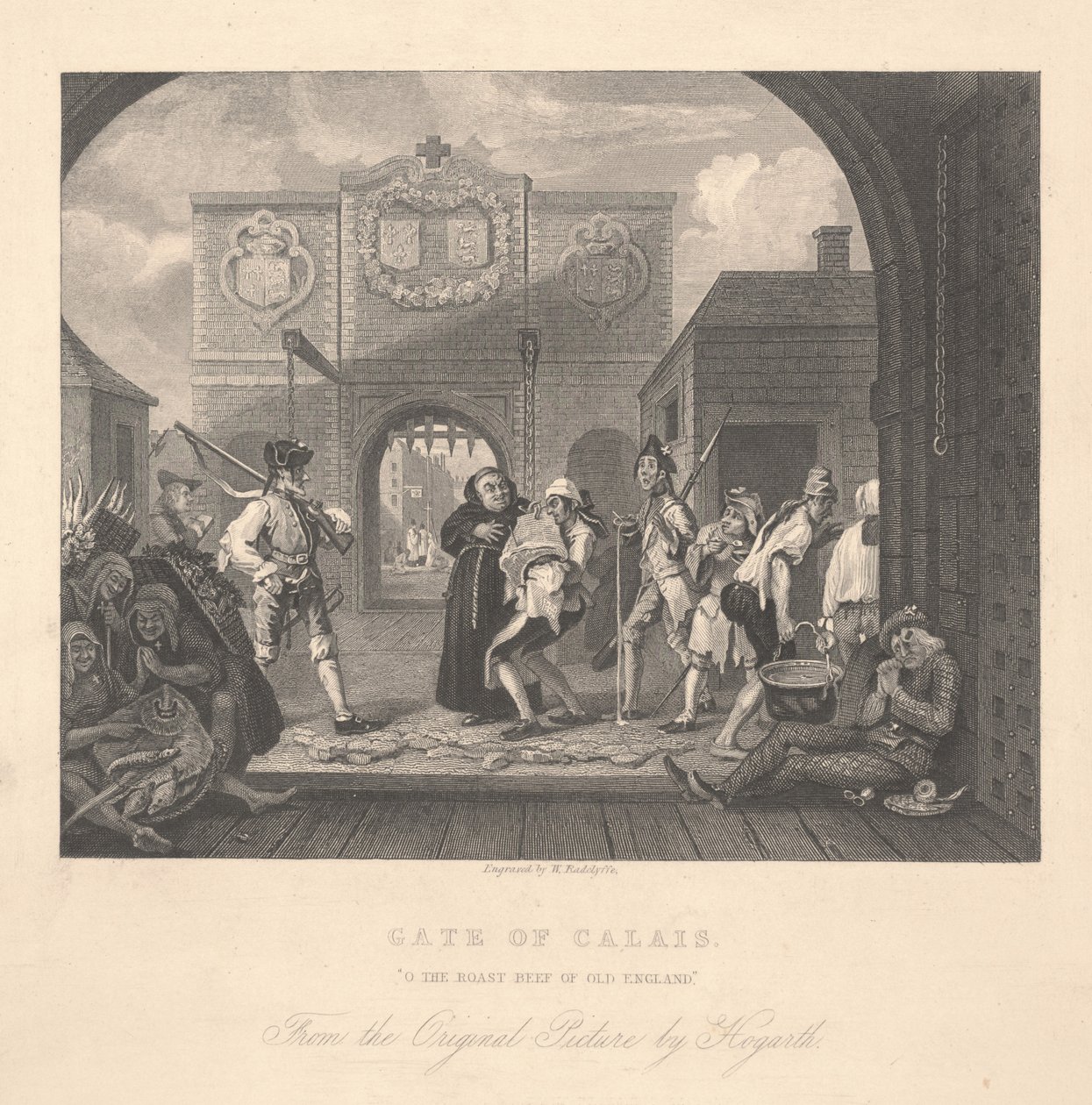 Calais kapuja, William Radclyffe (1783-1855) metszete alkotó: William Hogarth