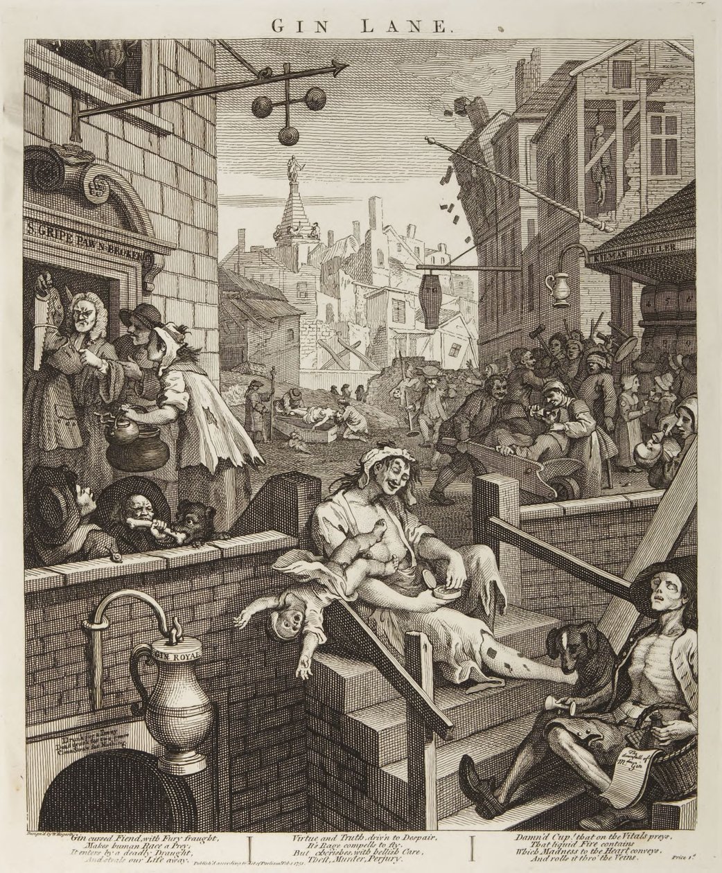 Gin Lane alkotó: William Hogarth