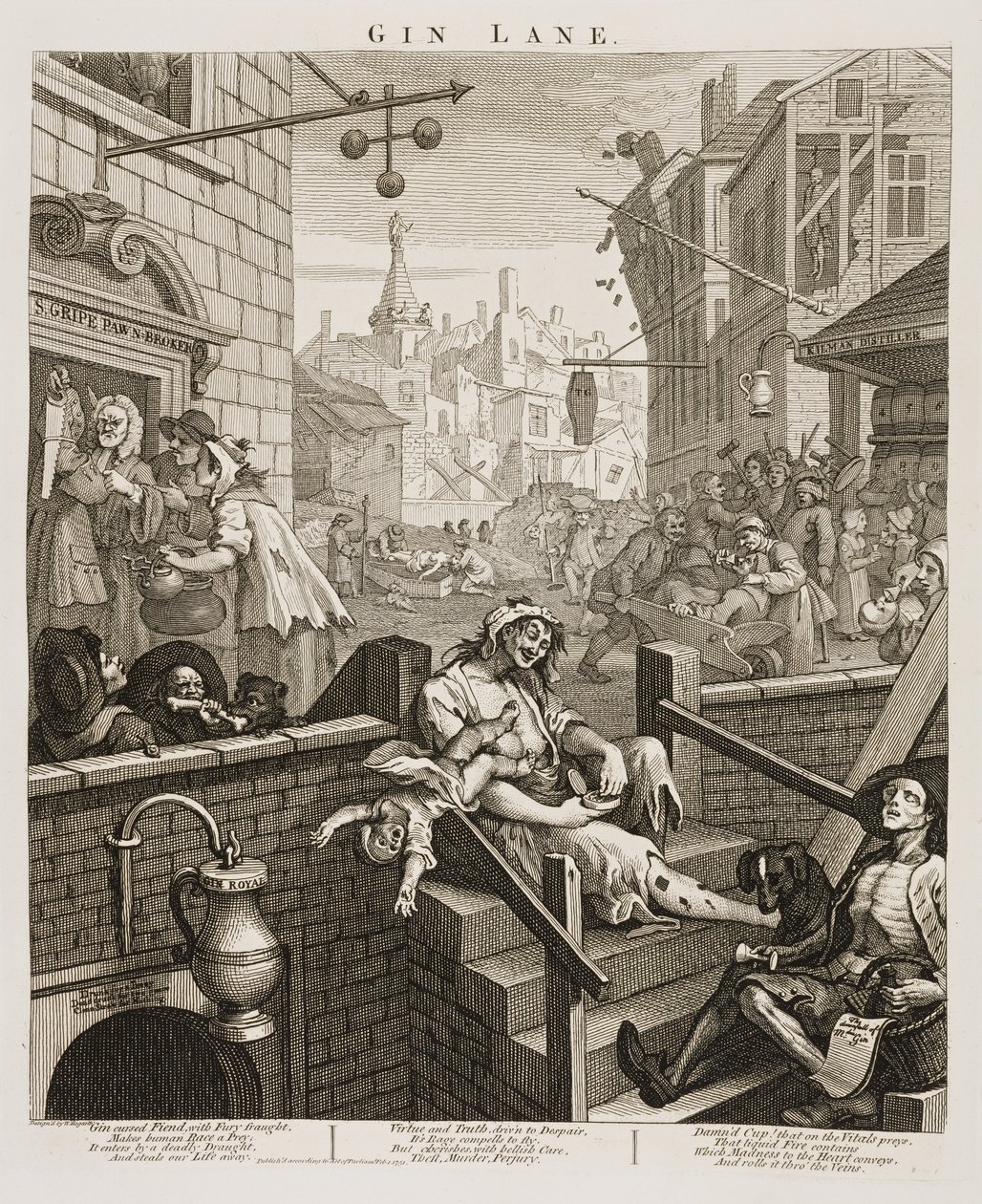 Gin Lane alkotó: William Hogarth