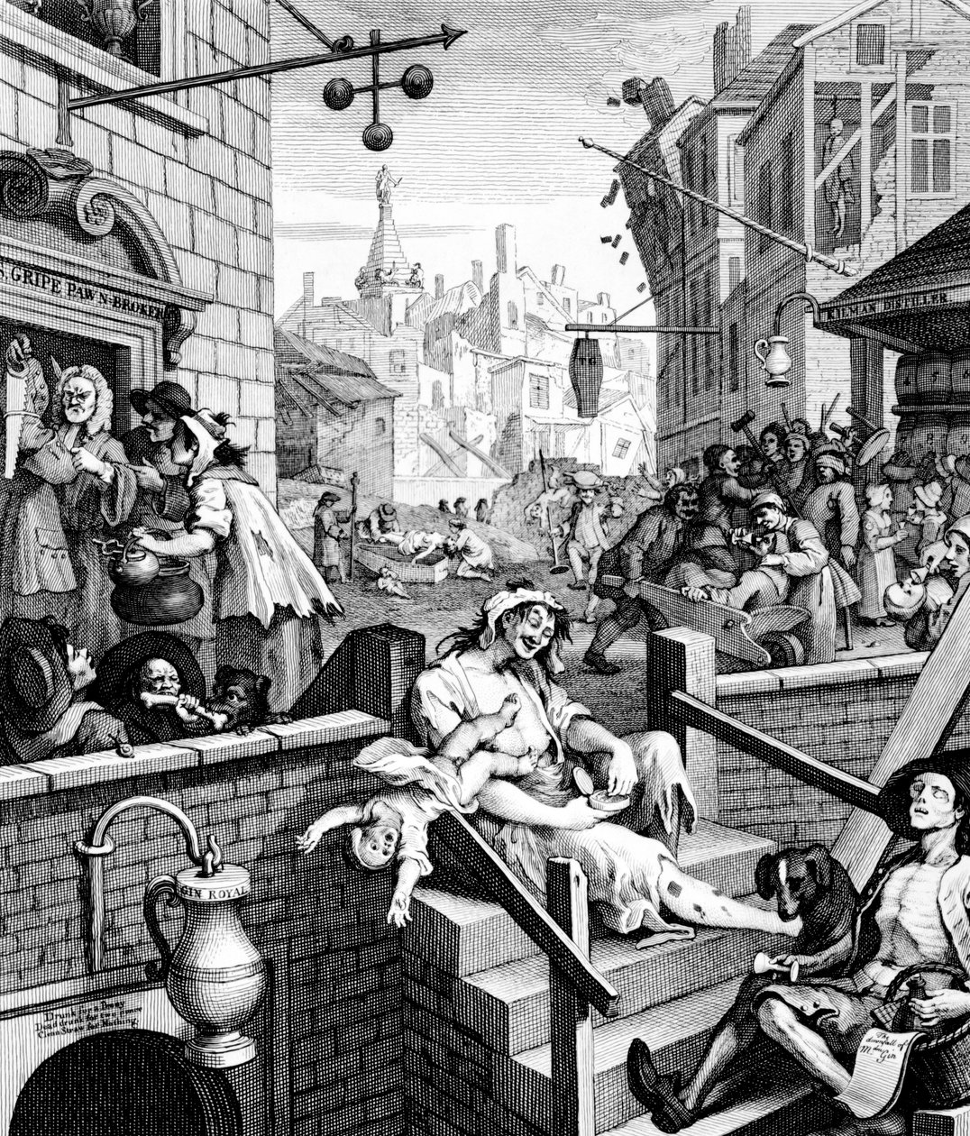 Gin Lane alkotó: William Hogarth