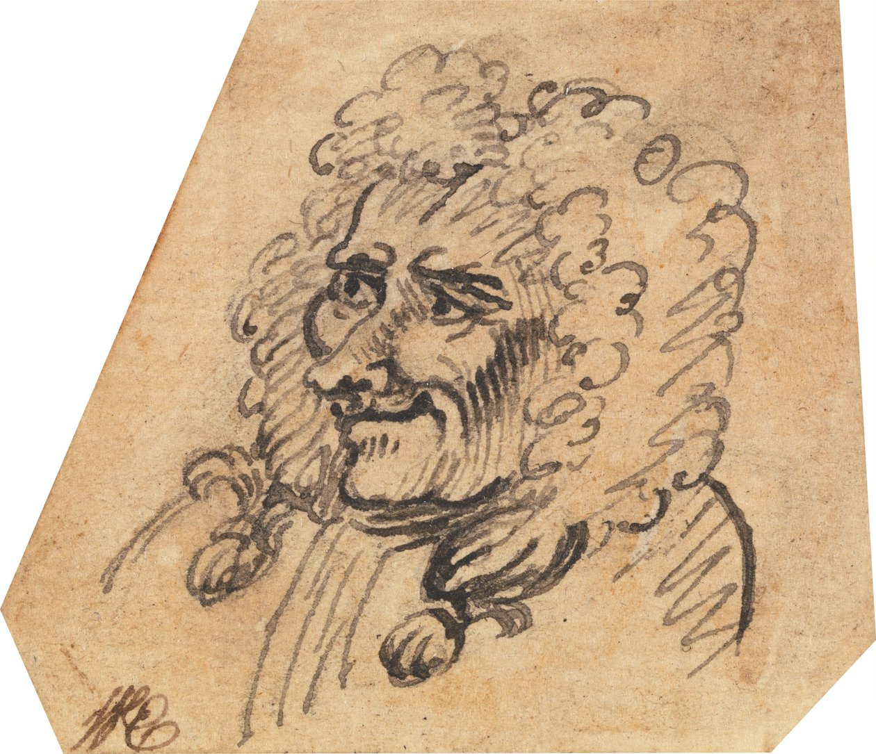 Grotesker Männerkopf alkotó: William Hogarth