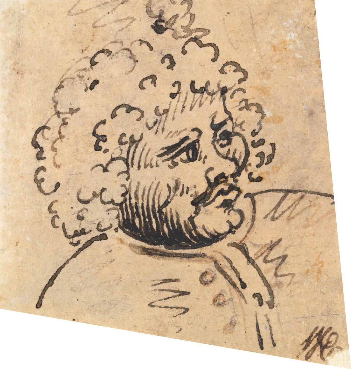 Grotesker Männerkopf alkotó: William Hogarth
