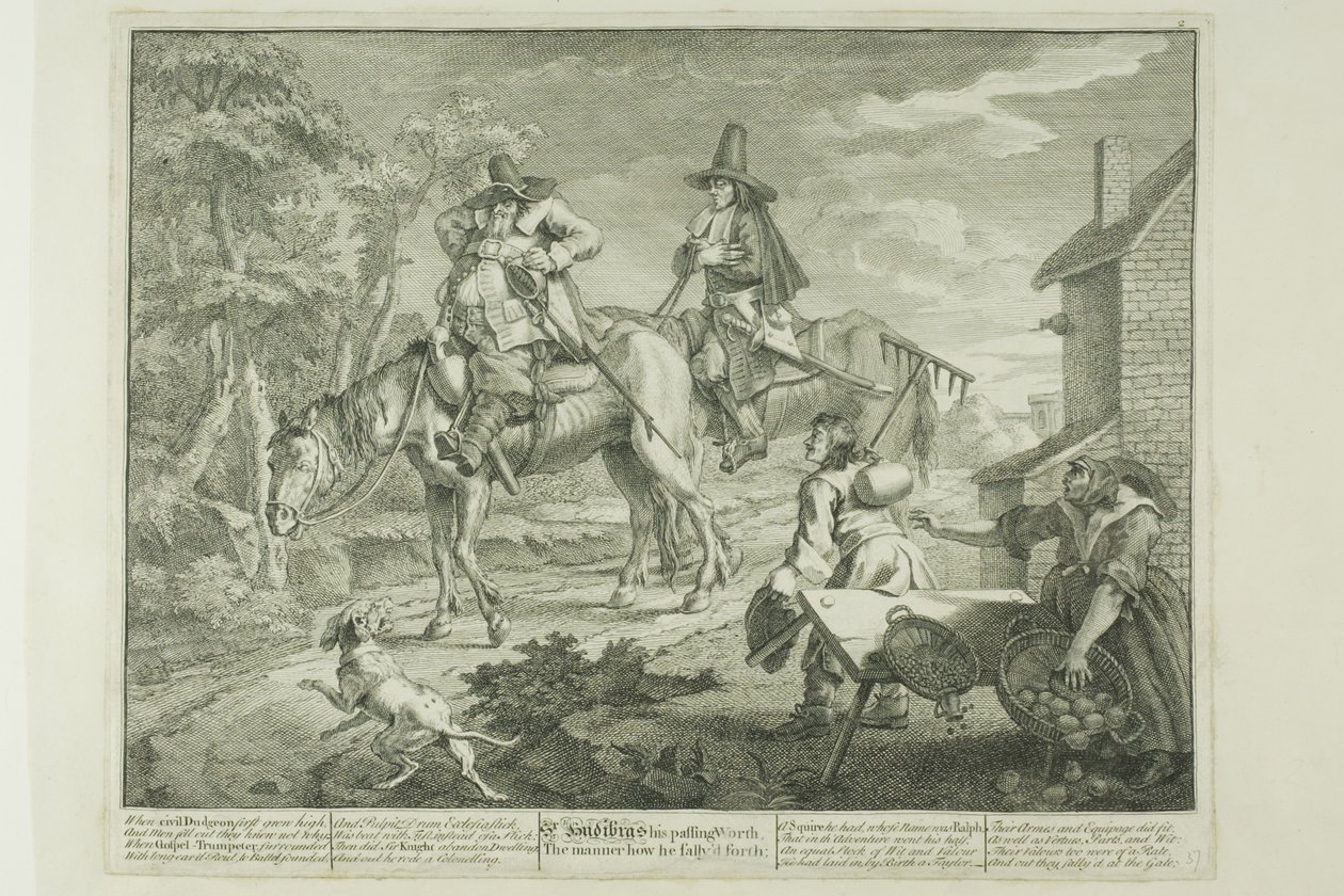 Hudibras Sallying Forth, második lemez Hudibras-tól alkotó: William Hogarth
