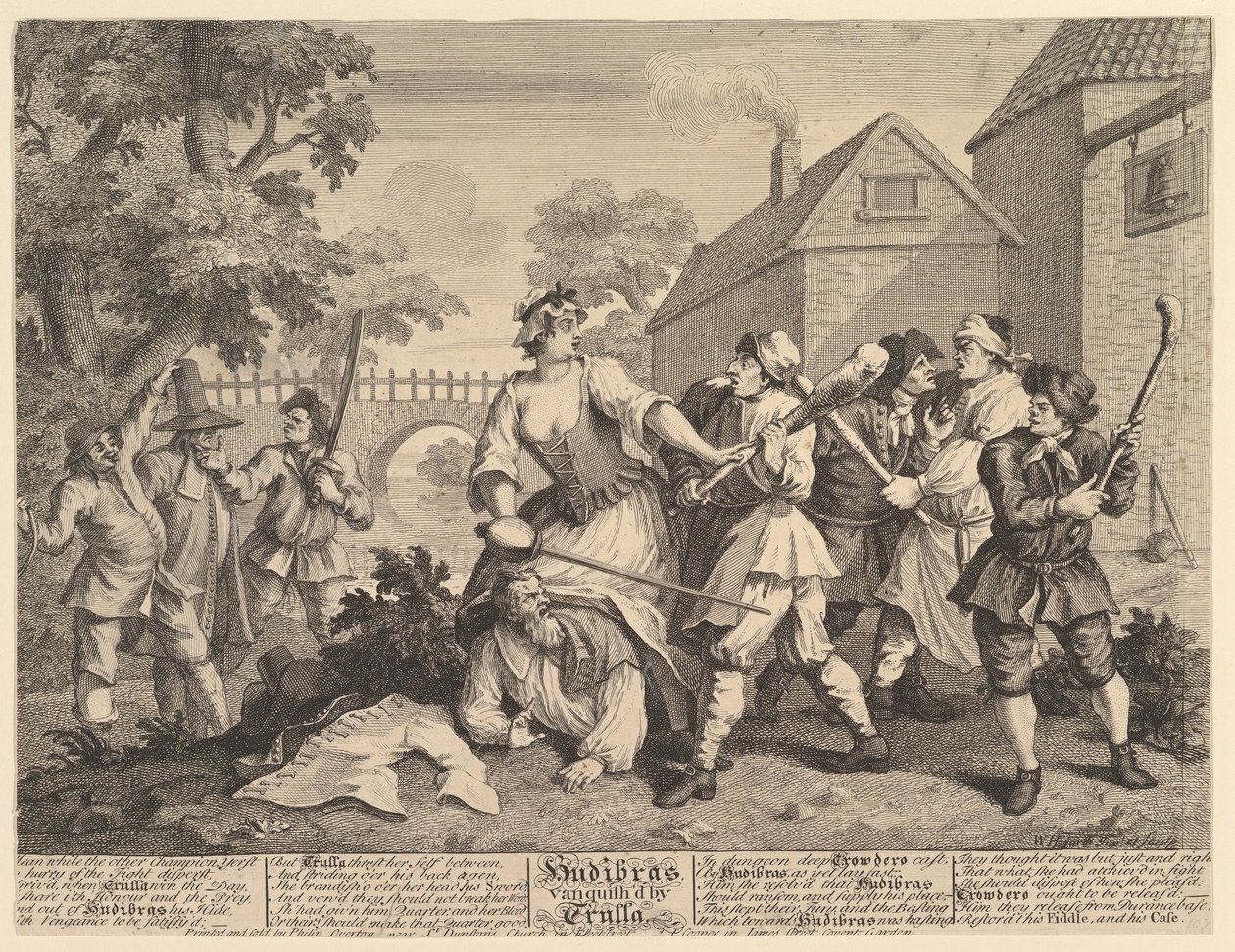 Hudibras legyőzte Trulla Tizenkét nagy illusztráció Samuel Butlers számára..., 1725-26. február. alkotó: William Hogarth