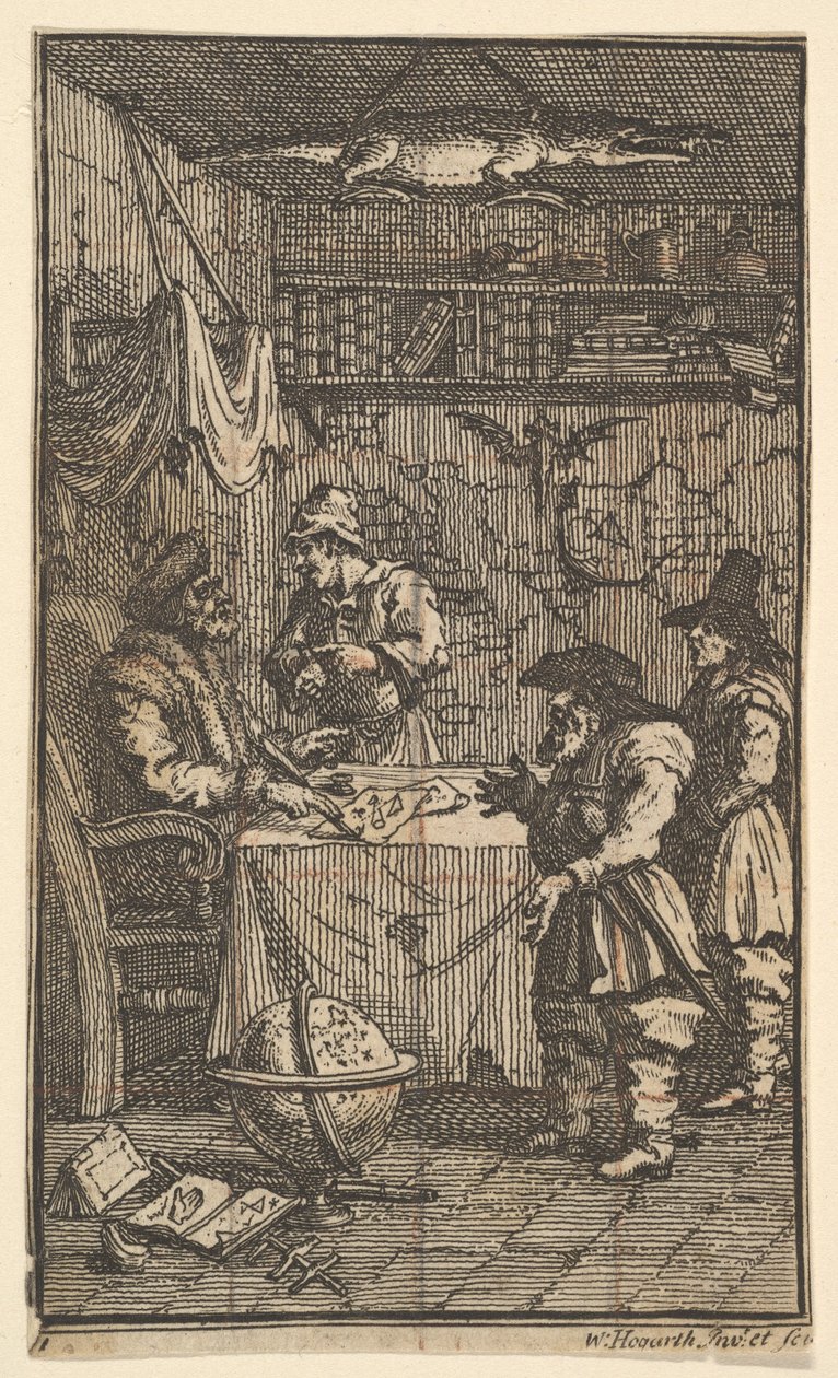 Hudibras látogató Sidrophel Tizenhét Kis illusztrációk Samuel Butlers számára Hudibras..., 1721-26. alkotó: William Hogarth