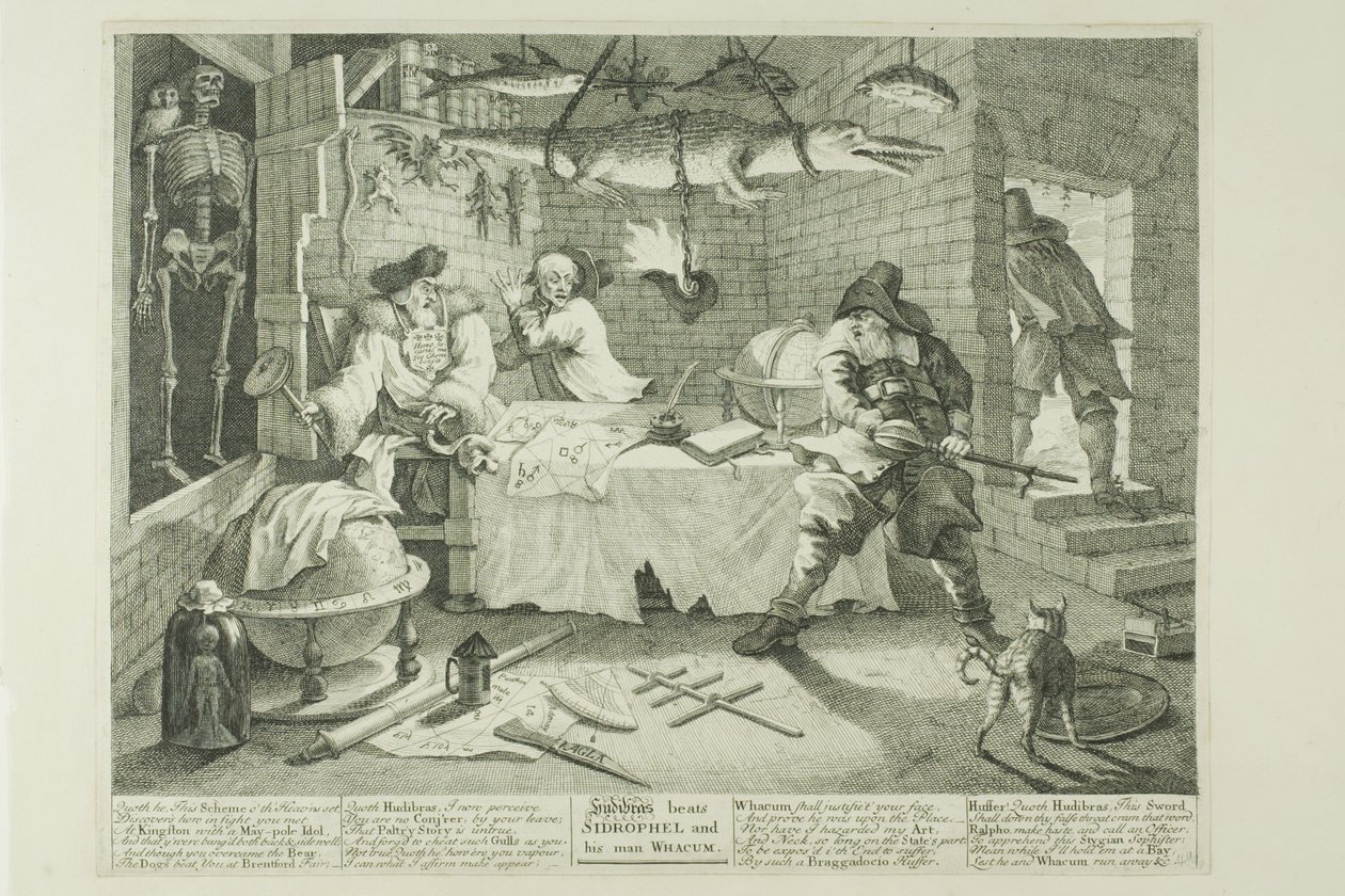 Hudibras és Sidrophel, nyolcadik lemez a Hudibrasból alkotó: William Hogarth