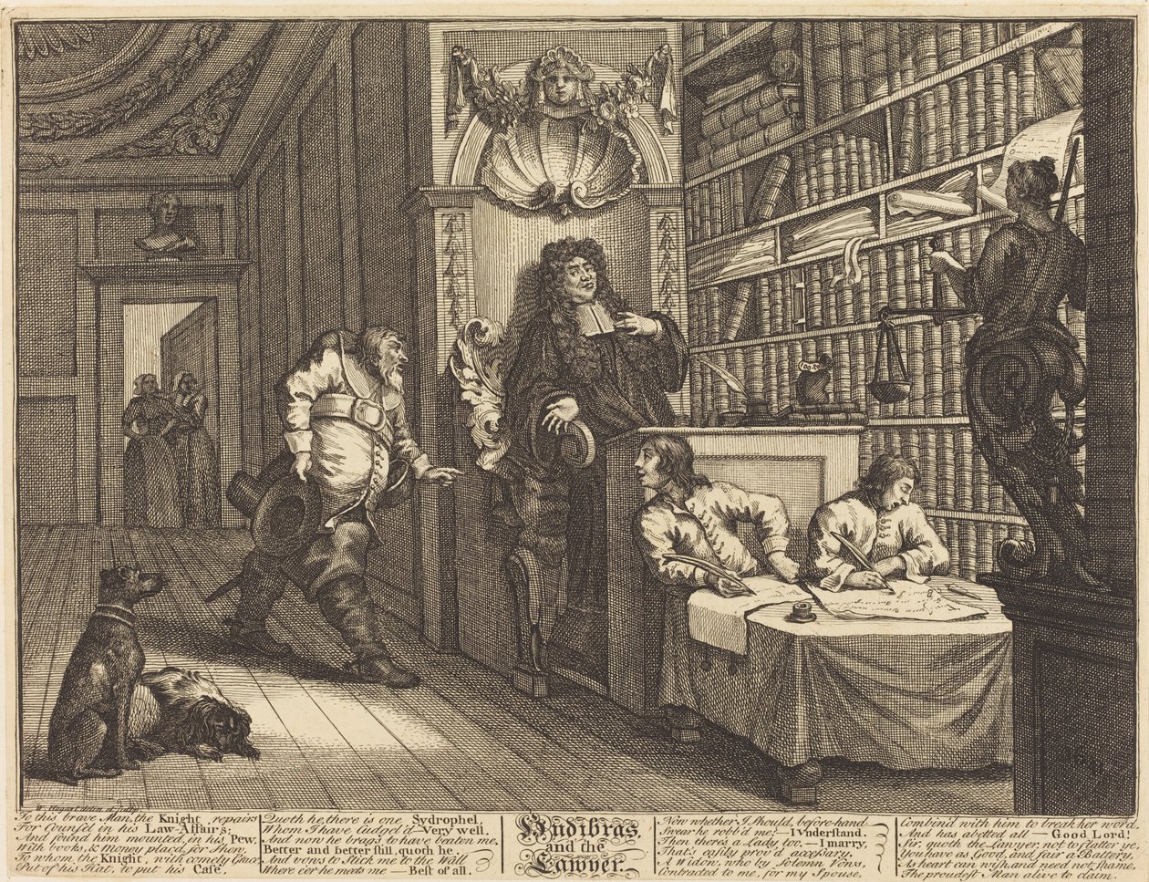 Hudibras és az ügyvéd alkotó: William Hogarth
