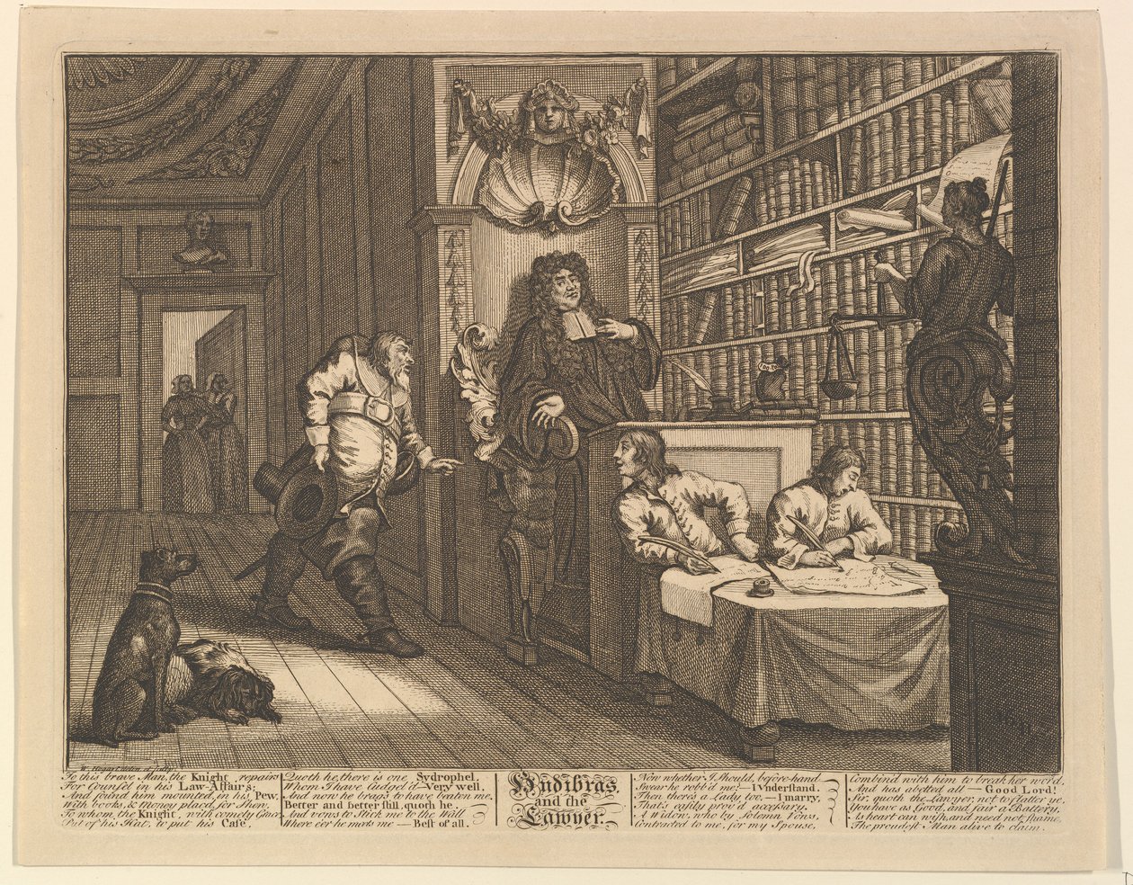 Hudibras és az ügyvéd tizenkét nagy illusztrációja Samuel Butlers számára Hudibras, Plate..., 1725-68. alkotó: William Hogarth