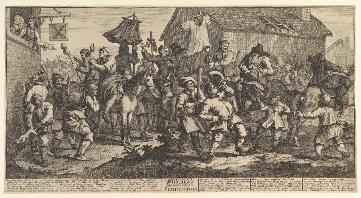 Hudibras és a Skimington tizenkét nagy illusztrációja Samuel Butlers H... számára, 1725-26. február. alkotó: William Hogarth