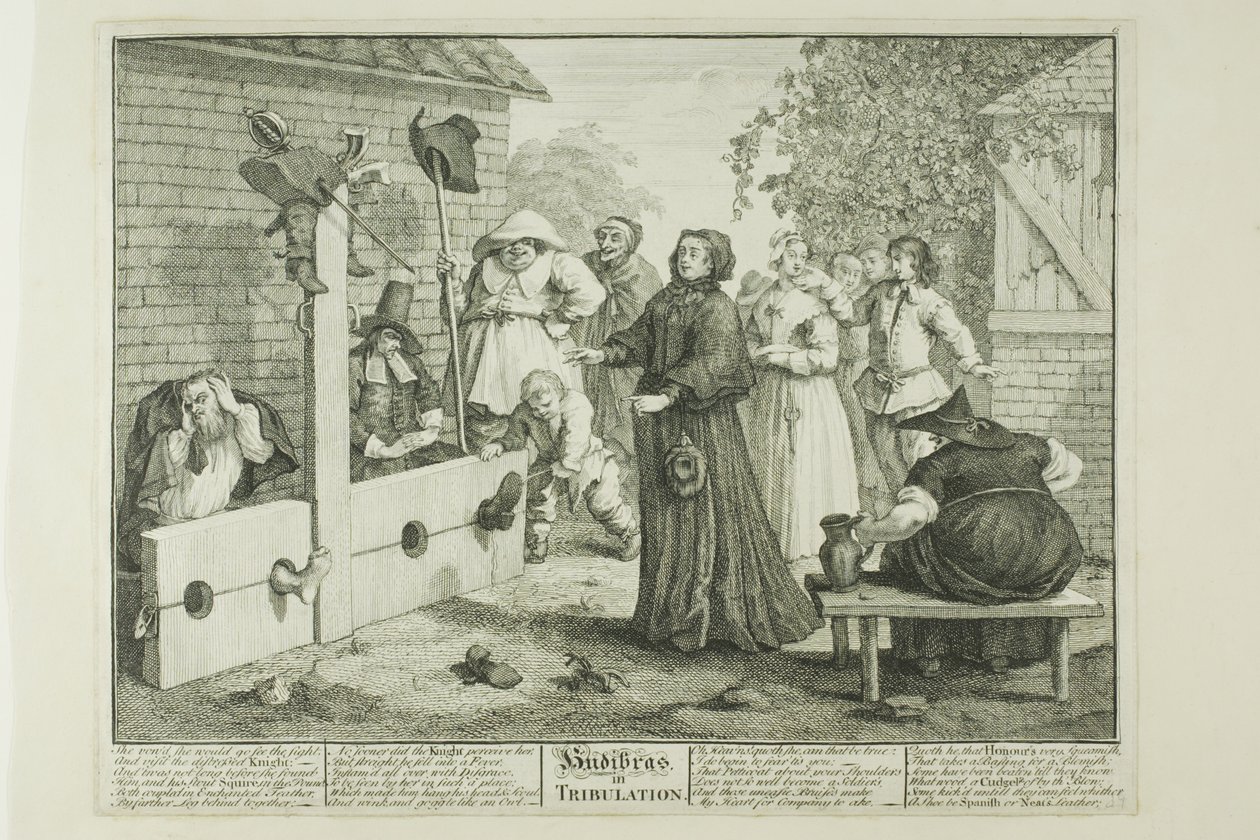 Hudibras in Tribulation, hatodik lemez a Hudibrasból alkotó: William Hogarth