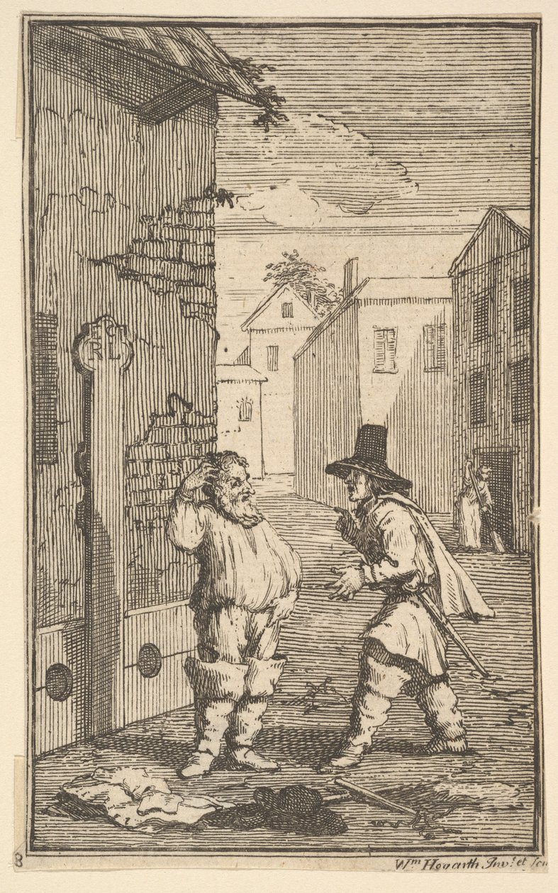 Hudibras és Ralpho tizenhét kis illusztrációt vitatnak Samuel Butler Hudibras című művéhez..., 1721-26. alkotó: William Hogarth