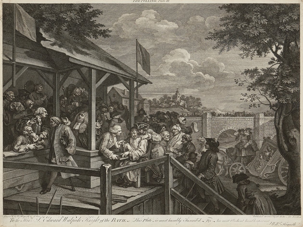 Egy választás humora (négyes készlet) (metszet) alkotó: William Hogarth