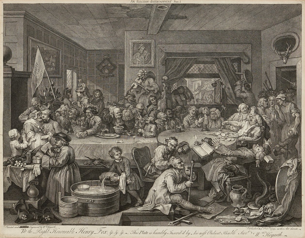 Egy választás humora (négyes készlet) (metszet) alkotó: William Hogarth
