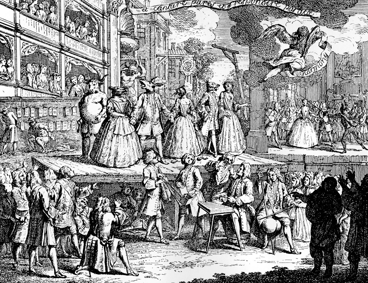 Ha a zene varázsa elvarázsolja a szíveket, 1730. alkotó: William Hogarth