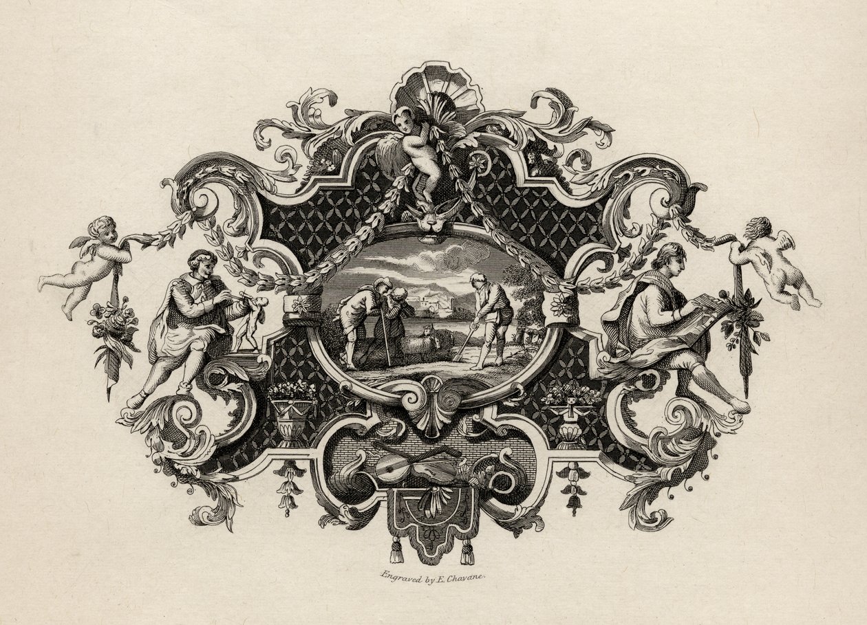E. Chavane által metszett ezüst páncélos lenyomat a William Hogarth műveiből, 1833-ban alkotó: William Hogarth
