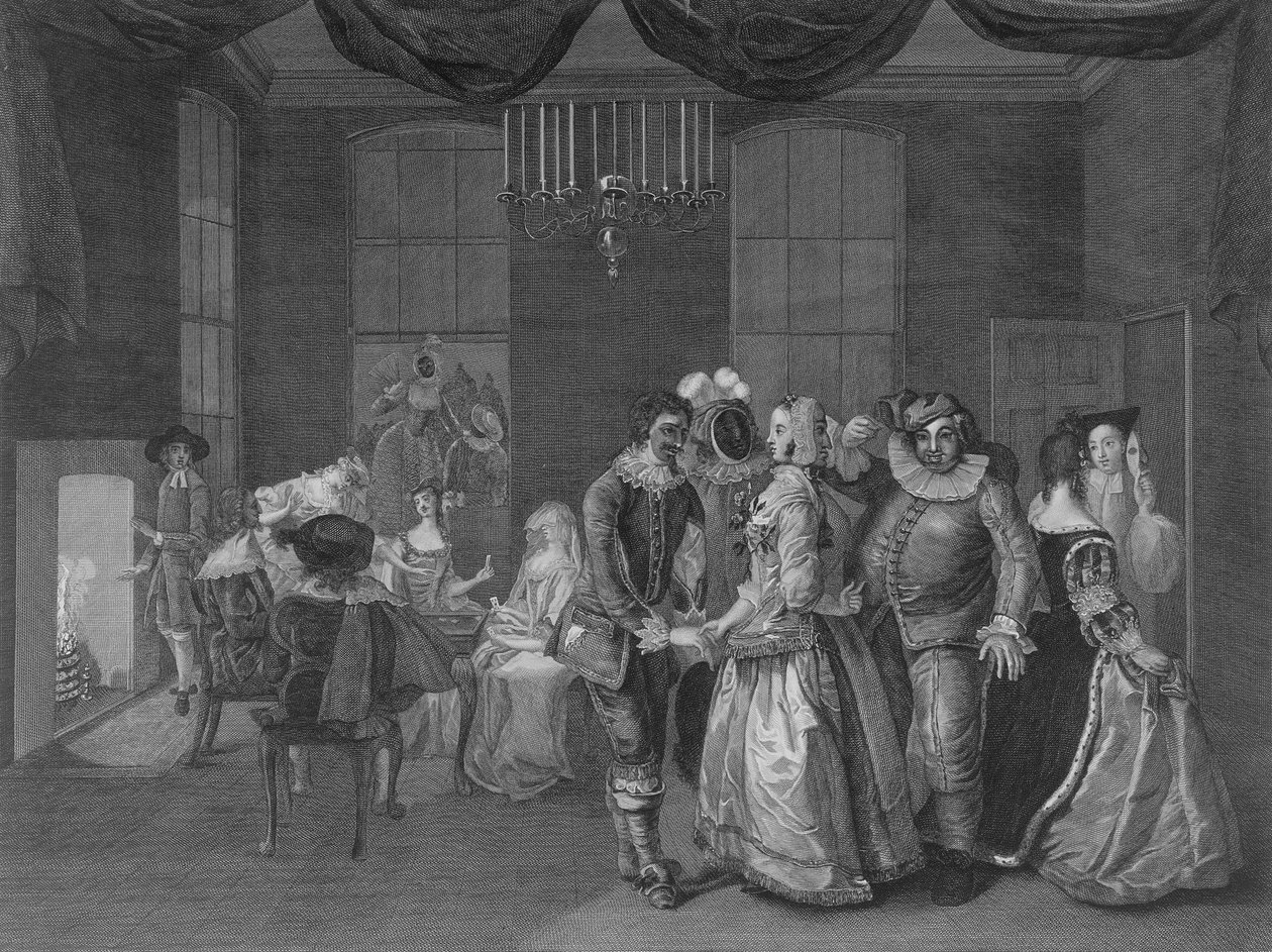 A Somerset-ház belső képe maskarába öltözött alakokkal, 1805 alkotó: William Hogarth