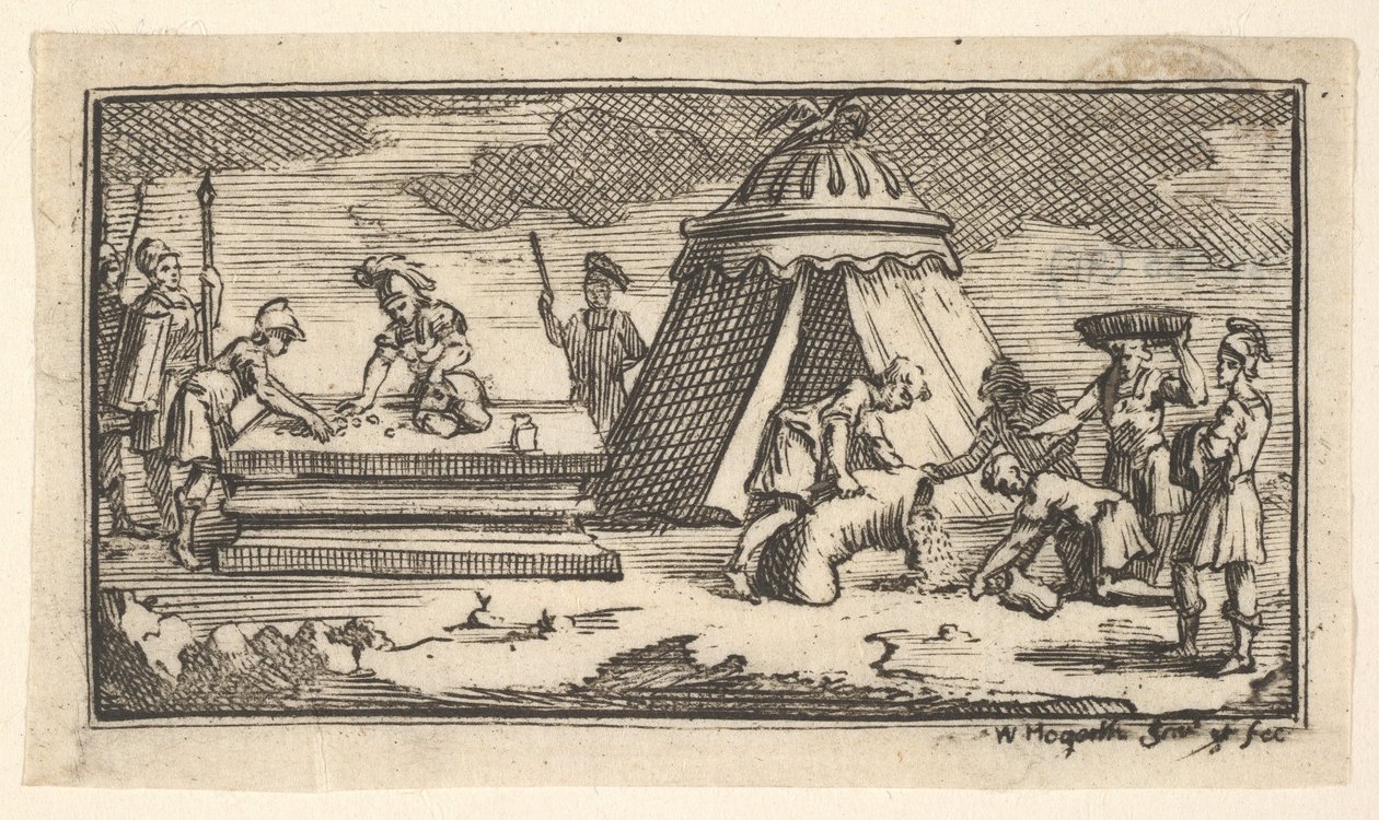 Búza helyett Árpa [első változat] John Beaver, Roman Military Punishme..., 1725 után. alkotó: William Hogarth