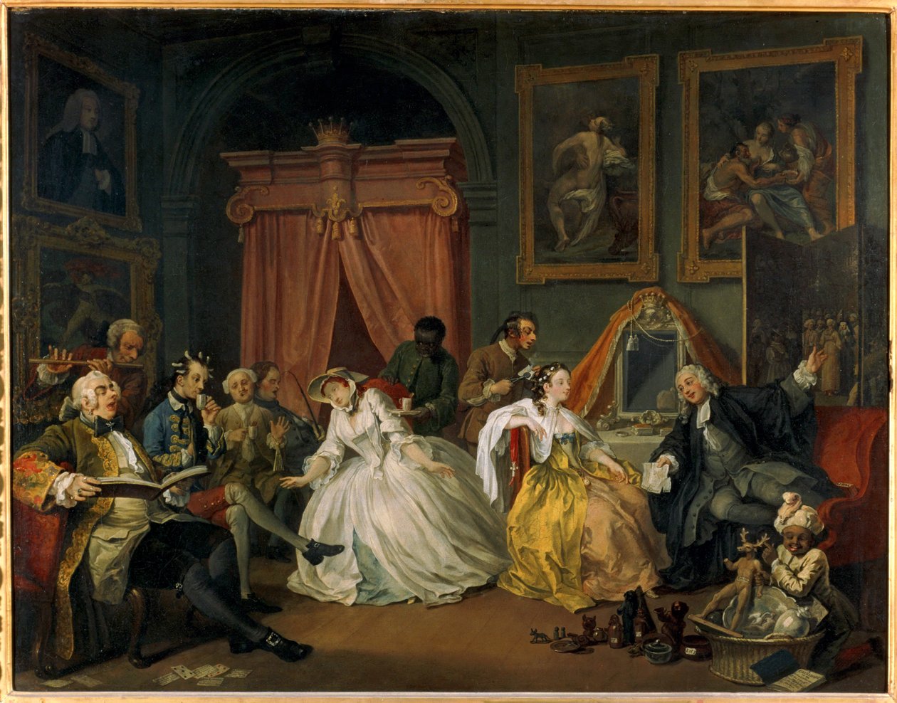 Házasság A-la-Mode: 4. A toalett ... (olaj, vászon) alkotó: William Hogarth