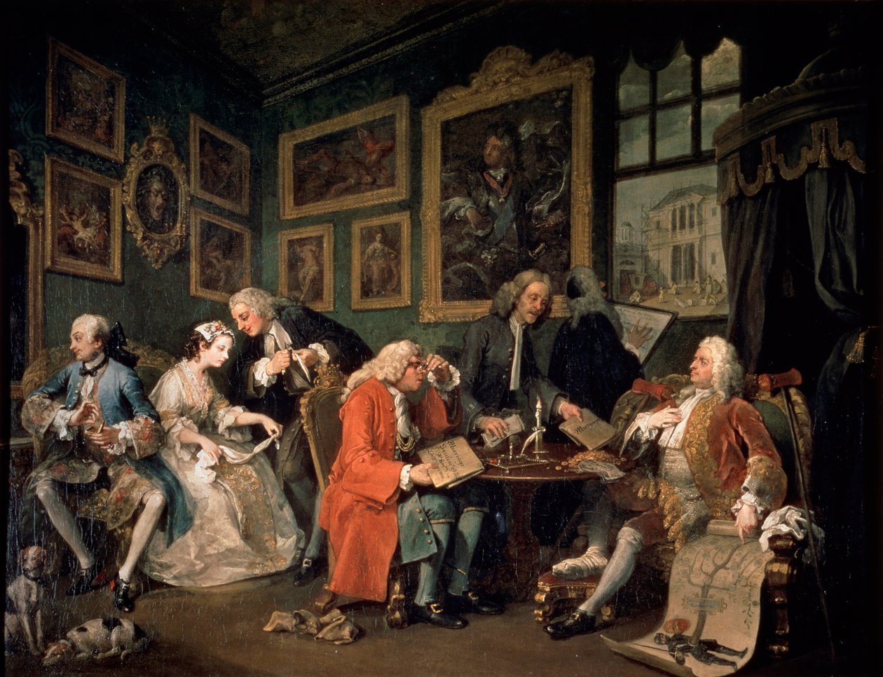 Házasság a la Mode: 1, The Marriage Contract, 1743 alkotó: William Hogarth