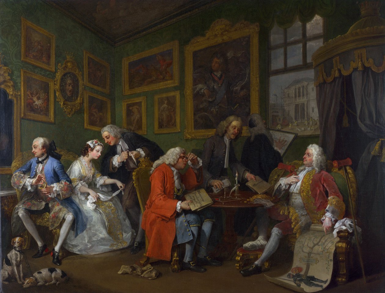 Házasság a la Mode: 1743 körüli házassági egyezség: I - A házassági egyezség, 1743 körül alkotó: William Hogarth