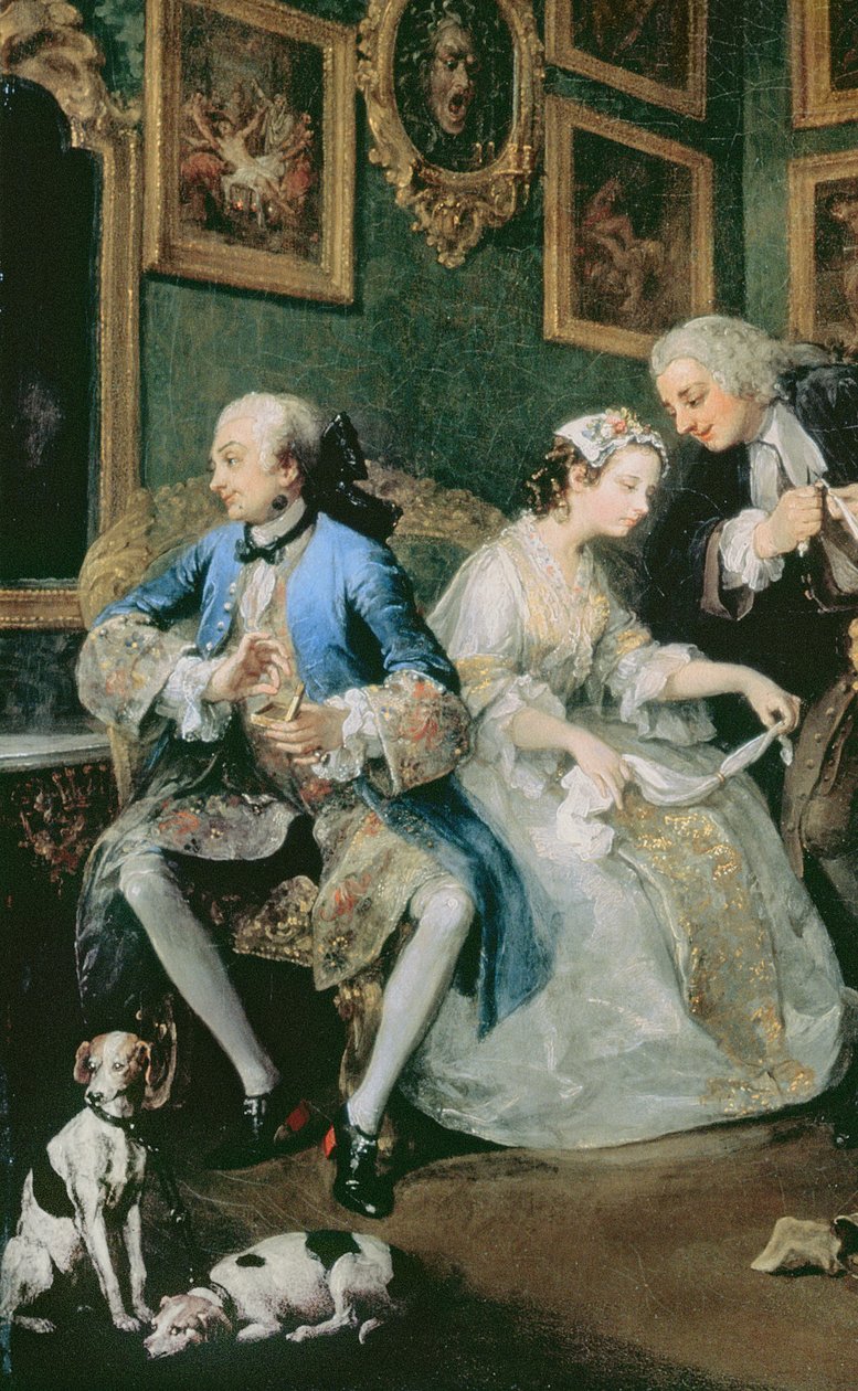 Házasság a la módban: I – The Marriage Settlement, 1743 körül, olaj, vászon, 62692 részlet alkotó: William Hogarth