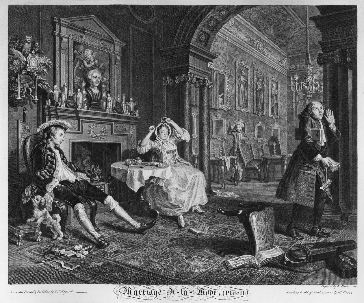 Házasság a la Mode, II. tábla, The Tete a Tete, 1745 alkotó: William Hogarth