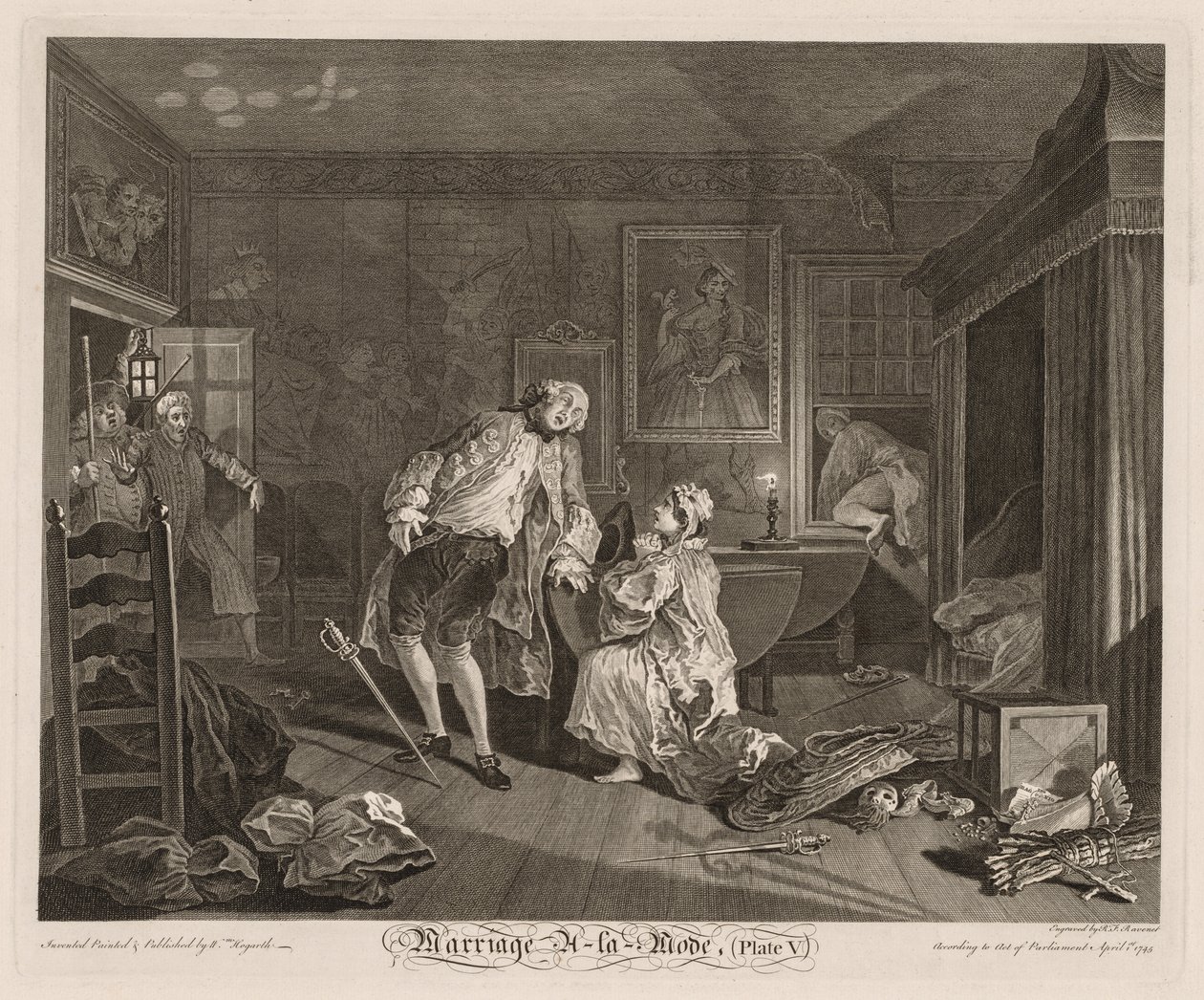 Házasság à la Mode: The Death of the Earl alkotó: William Hogarth