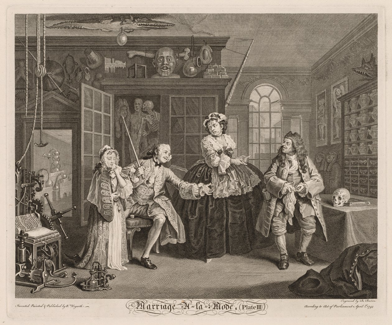 Házasság à la Mode: The Scene with the Quack alkotó: William Hogarth