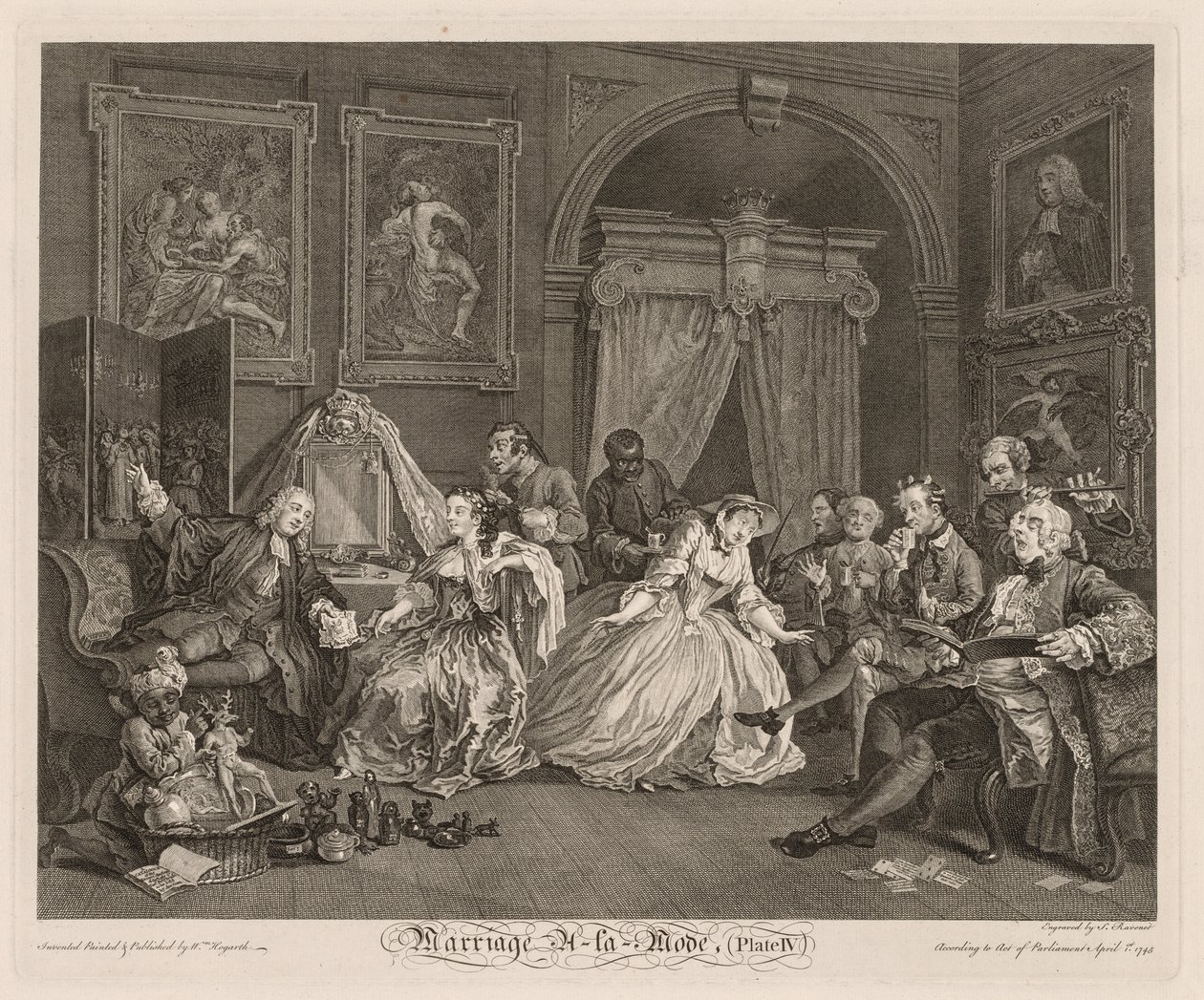 Divatos házasság: A WC-jelenet alkotó: William Hogarth