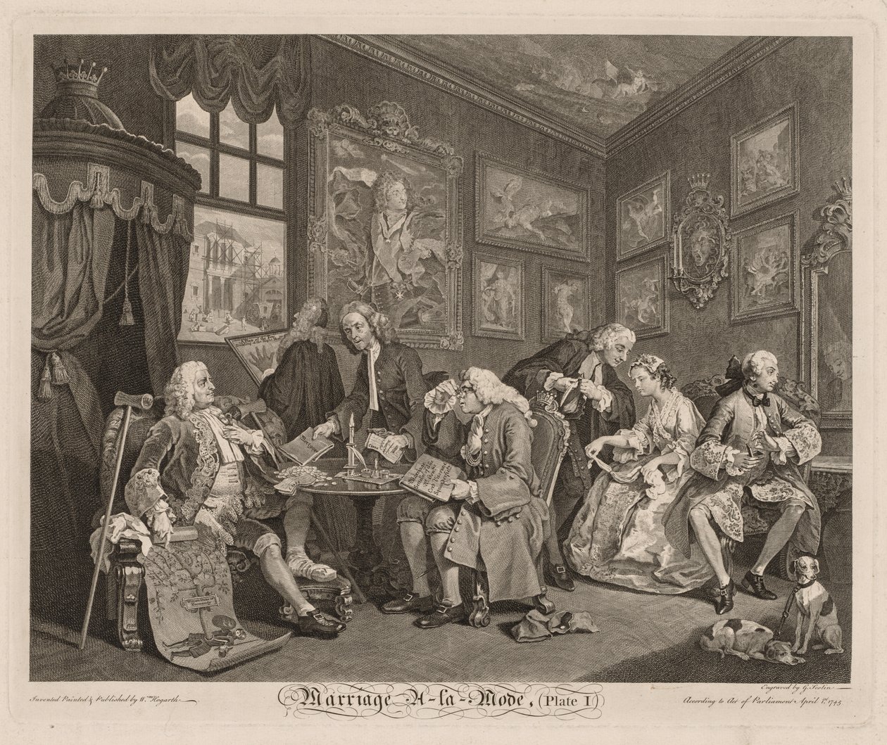 Házasság à la Mode: A szerződés alkotó: William Hogarth
