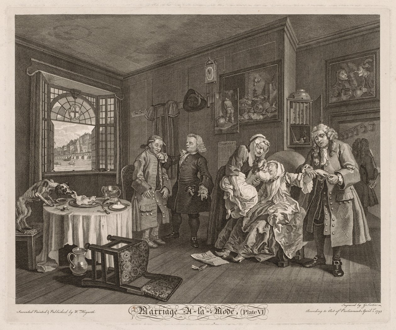 Házasság à la Mode: A grófnő halála, 1745. alkotó: William Hogarth