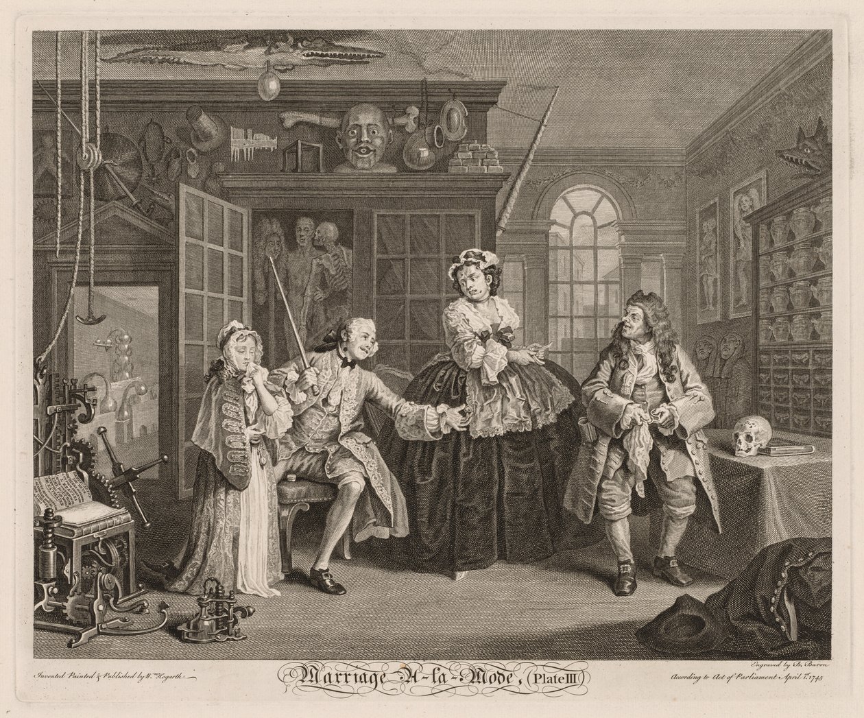 Házasság à la Mode: The Scene with the Quack alkotó: William Hogarth