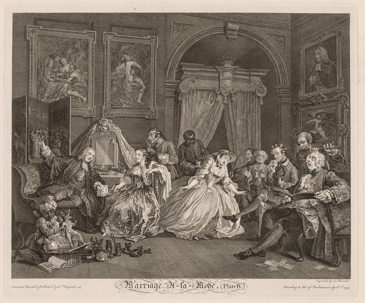 Divatos házasság: A WC-jelenet alkotó: William Hogarth