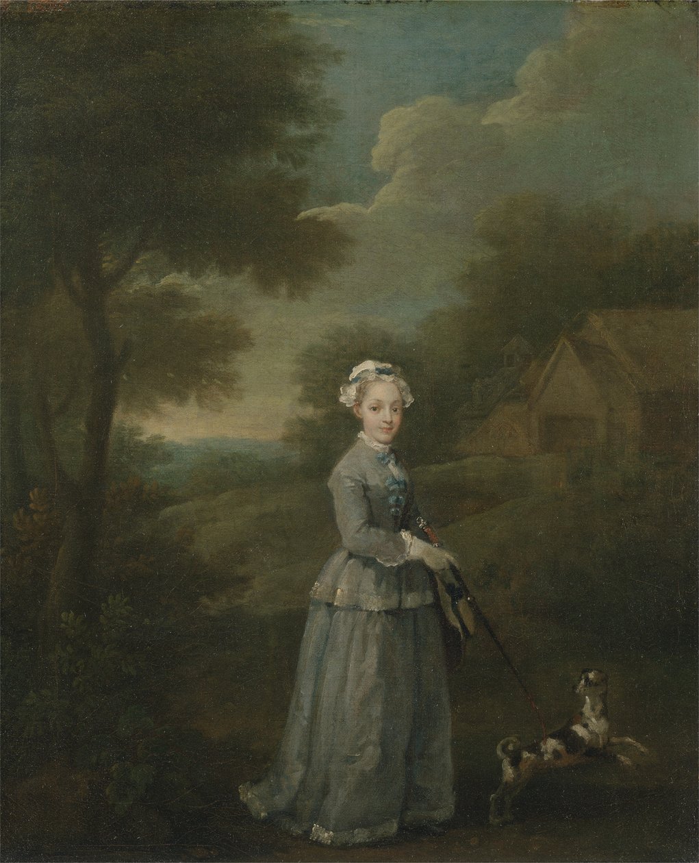 Miss Wood a kutyájával, 1730 körül (olaj, vászon) alkotó: William Hogarth