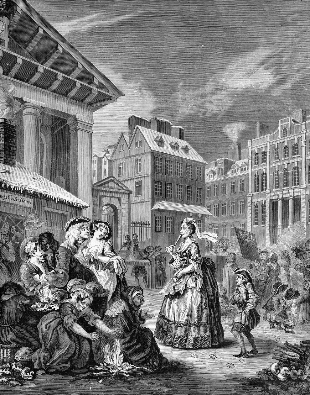 Reggel - London utcái alkotó: William Hogarth