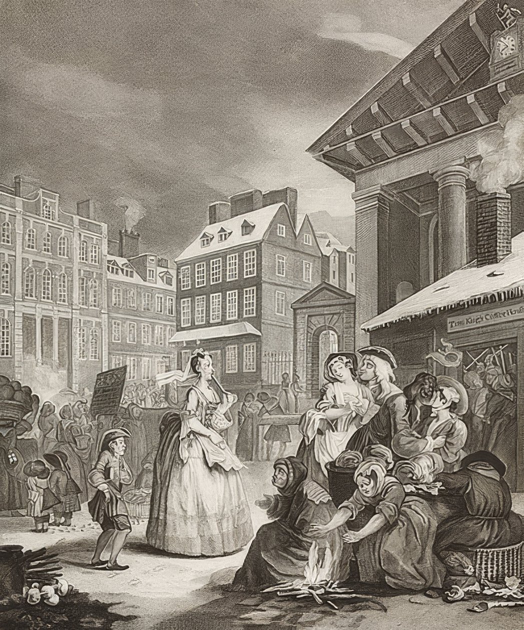 Reggel. From: The Four Times of the Day / The four times of the day. 1738 alkotó: William Hogarth