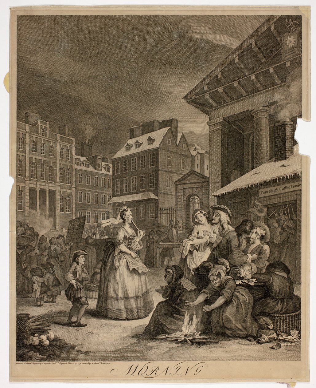 Reggelt, egy tányér a The Four Times of the Day-ből alkotó: William Hogarth