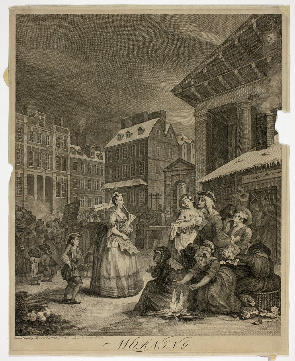 Reggelt, egy tányér a The Four Times of the Day-ből alkotó: William Hogarth