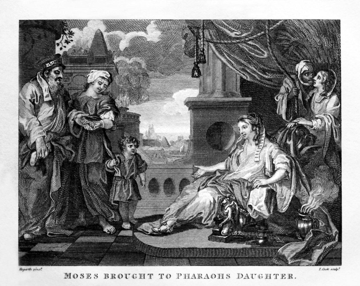 Mózest a fáraó lányának hozta William Hogarth alkotó: William Hogarth