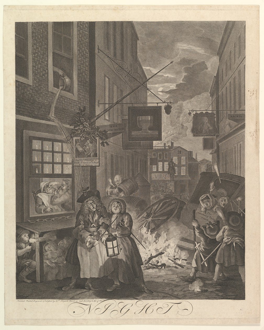 Night The Four Times of Day, 1738. március 25. alkotó: William Hogarth