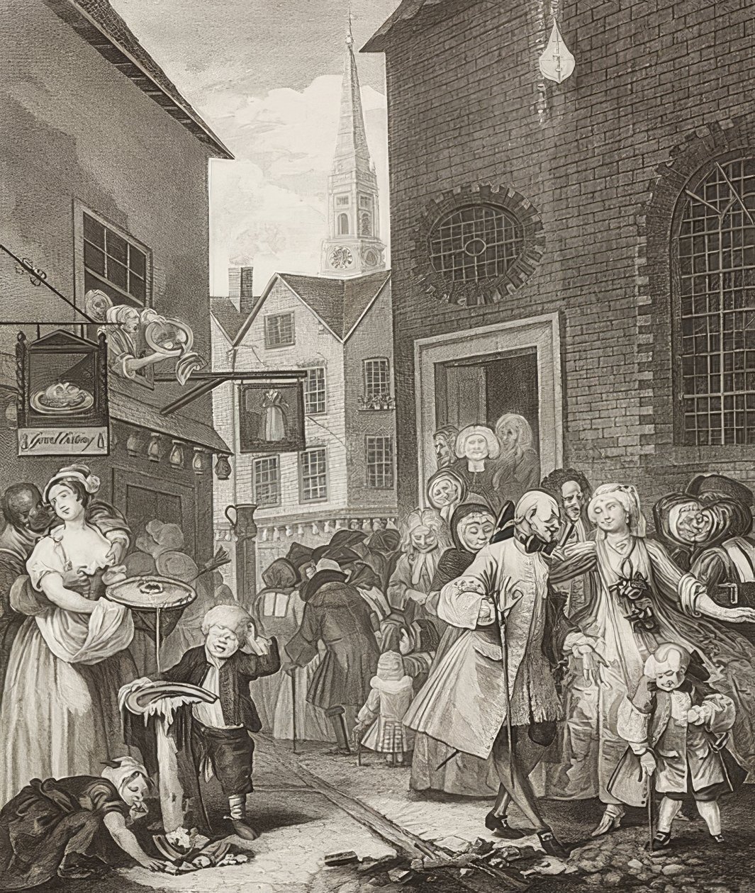 Délben / délben. From: The Four Times of the Day / The four times of the day. 1738 alkotó: William Hogarth