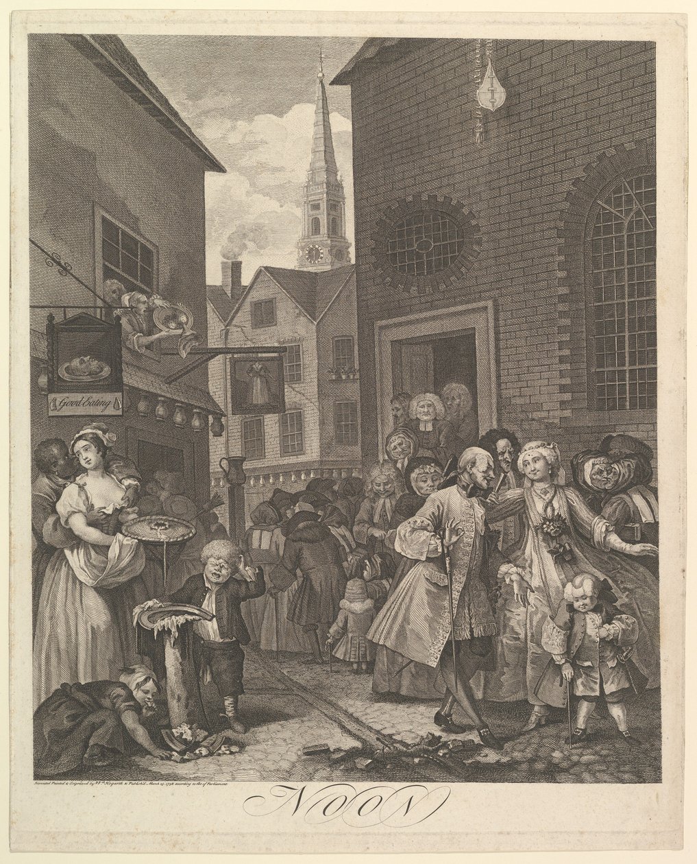 Noon The Four Times of Day, 1738. március 25. alkotó: William Hogarth