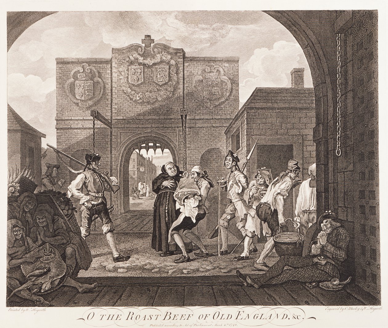 „Ó, az ó-Anglia marhasültje”, 1749 alkotó: William Hogarth
