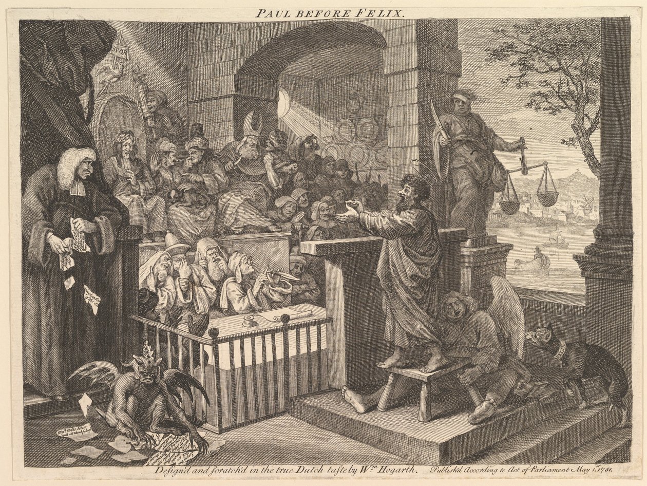 Pál Félix előtt – paródia alkotó: William Hogarth