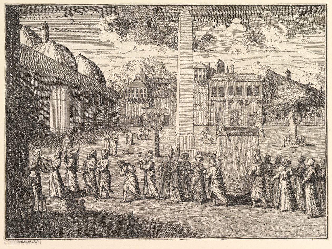 Felvonulás a Hippodromon keresztül, Konstantinápoly Aubry de La Mottrayes Travels thro..., 1723-24. alkotó: William Hogarth