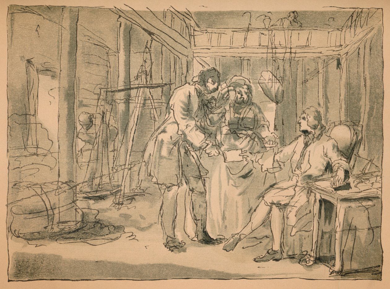 Elutasított vázlat az Ipar és tétlenséghez, 1747 alkotó: William Hogarth
